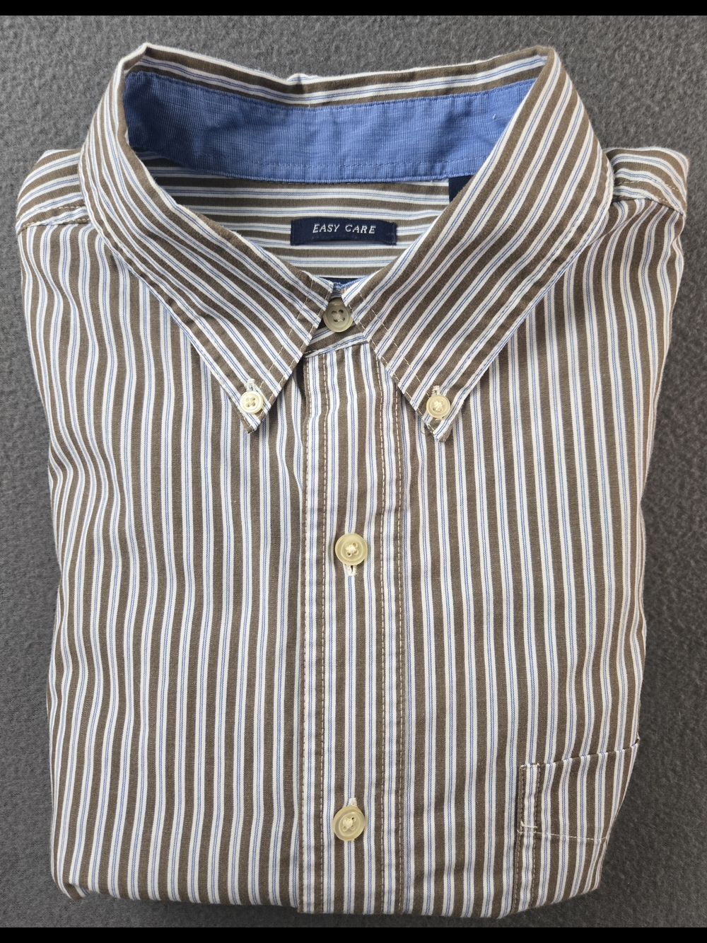 Chaps Men's Brown & White Striped Button-Down Shirt